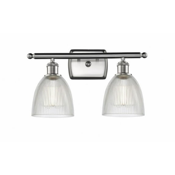 516-2W-SN-G382-LED-Innovations Lighting-Castile - 7W 2 LED Bath Vanity In Industrial Style-11 Inches Tall and 16 Inches Wide Brushed Satin Nickel