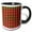 Black/White, variant on 3drose, Pixel Tile Pattern Red and Green Glitch, 11oz Two-tone Red Mug