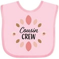 thumbnail image 3 of Inktastic Cousin Crew with Pink Flowers Girls Baby Bib, 3 of 4