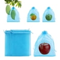 thumbnail image 1 of Bolsas de Protección de Frutas Uxcell 100 Pack - Bolsas de Malla para Frutas de 6x8 Pulgadas con Cierre de Cordón Aplicables a Plantas (Azul Lago), 1 of 7