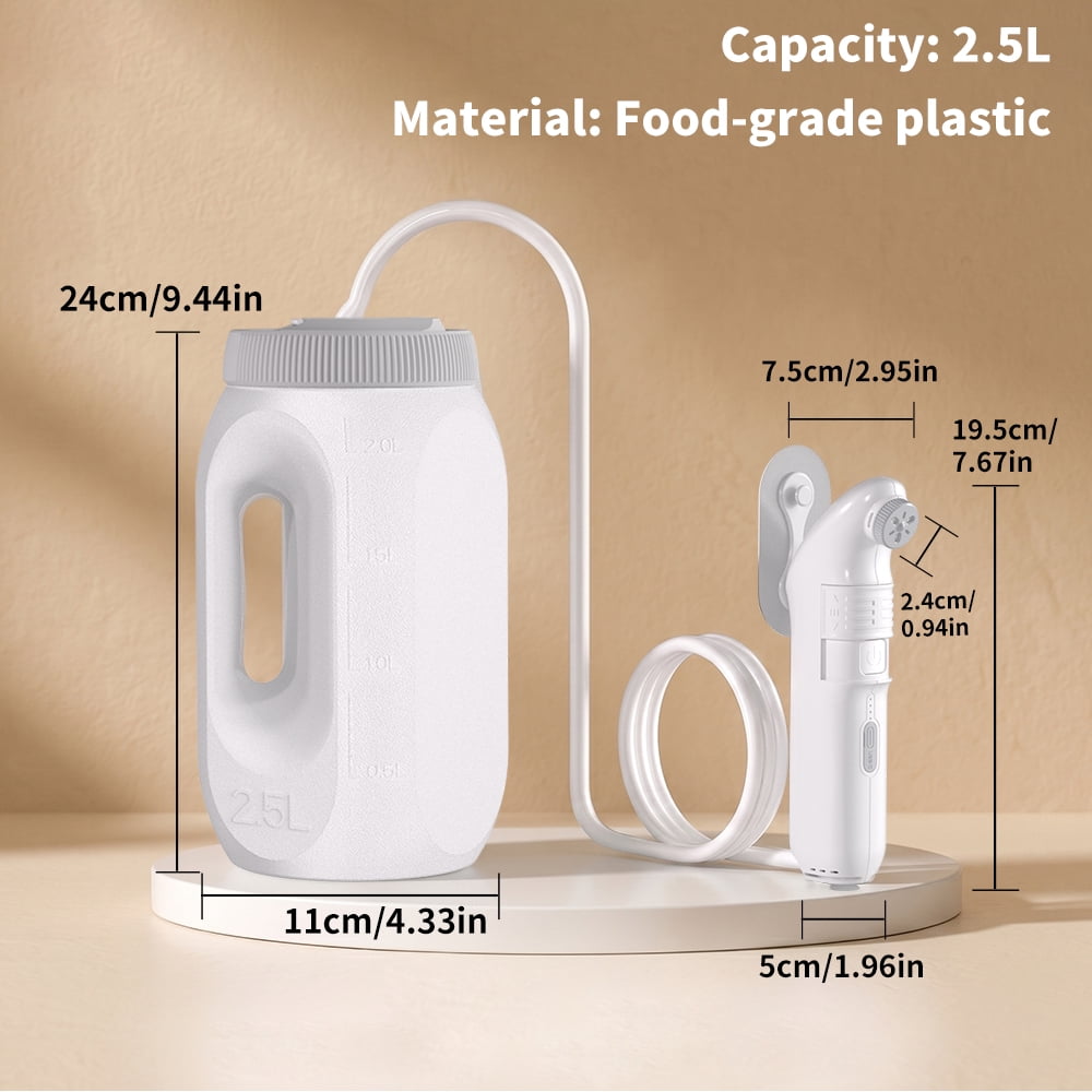 WOWER Electric Portable Bidet for Women Men Travel & Home with 2.5L Water Tank, 2 Pressure Water Flow Rechargeable Handheld Bidet Sprayer Waterproof Personal Hygiene Bidet for Postpartum, Camping, RV