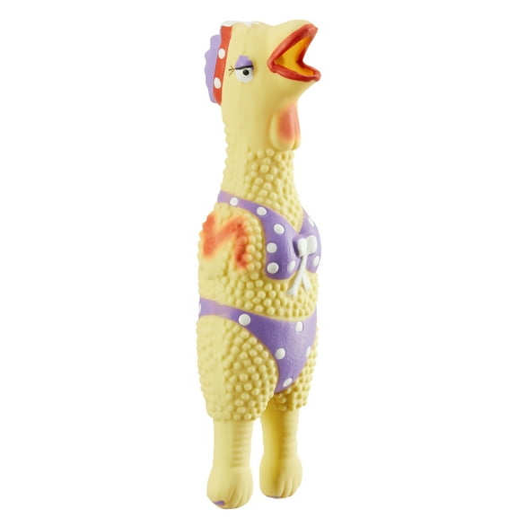 Outward Hound by Charming Pet Squawkers Henrietta Latex Squeaky Rubber Chicken Dog Toy, Funny Interactive Holiday Toy for Dogs, Small Size