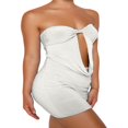 thumbnail image 4 of Femmes Envelopper la Poitrine Robe Bodycon Couleur Unie Évider Mini Robe, 4 of 8