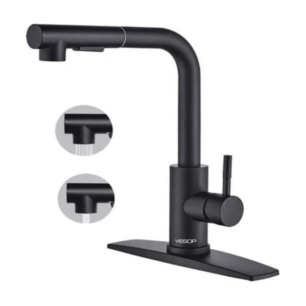 Llave Monomando Para Fregadero Mezcladora Cocina Negro Yesop