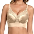 thumbnail image 2 of Afdoent Bras for Women Lace Push Up Racerback Bra Adjustable Straps Wirefree Seamless Comfy Everyday Bra, 2 of 5