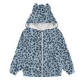 thumbnail image 2 of Kiijoy Girls Leopard Print Fleece Coat Zip Up Cat Ears Hooded Jacket Outerwear, Sizes 2-14, 2 of 4