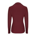 thumbnail image 4 of Sakmal Womens Tops Workout Dressy Casual Garnet Tops Long Sleeve Collared Solid Shirts for Women, 4 of 5