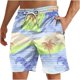 thumbnail image 1 of Pantalones Cortos Casuales de los Hombres Impresos Pantalones de Playa con Cordón de Bolsillo Deportivos, Poliéster Ligero para Primavera Verano Al Aire Libre Y Diario, 1 of 1