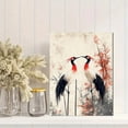 thumbnail image 2 of Qisvanset Framed Canvas Wall Art 12x16 Inch Red-Crowned Crane Bamboo Asian Minimal Art, 2 of 5