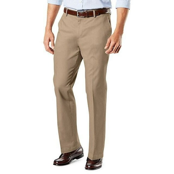 Dockers Pantalon Droit en Coton Lux Extensible Signature à devant Plat Kaki W52x30L