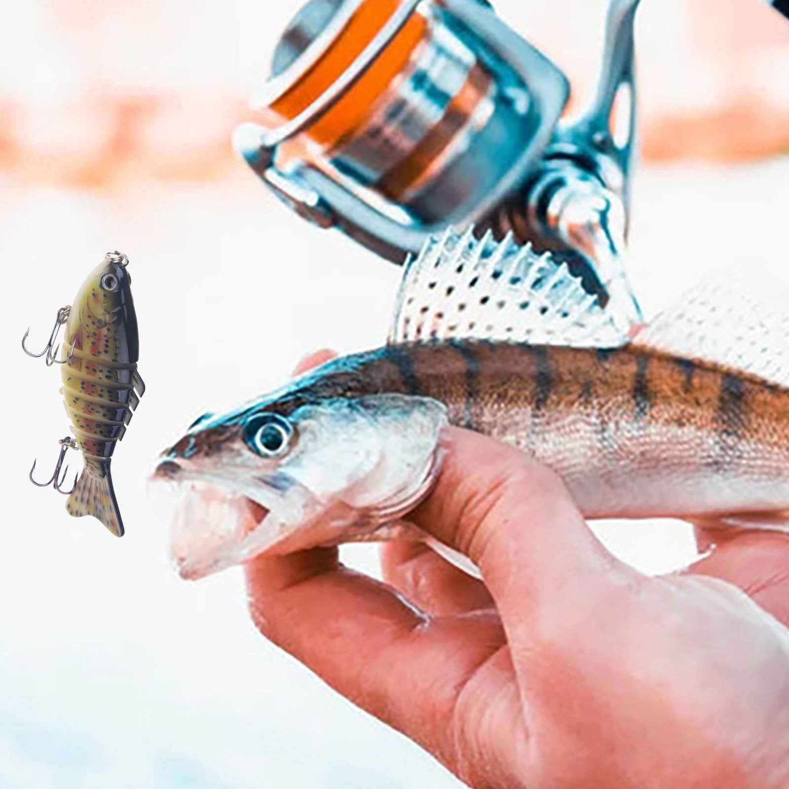 3D Swimming Fishing Lure with Realistic Action Multi-Segment Hard Bait for Freshwater and Saltwater Durable Angling Gear.