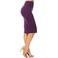 thumbnail image 2 of Women's Casual Slim Stretch Pull On Bodycon Pencil Solid Midi Skirt S-3XL, 2 of 5