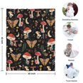 thumbnail image 4 of Red Mushroom Butterfly Black Pattern Blanket,Comfortable Soft Flannel Throw Blanket,All Season,Warm Lightweight Blankets for Sofa Bed Couch Living Room Chair,30"x40", 4 of 4