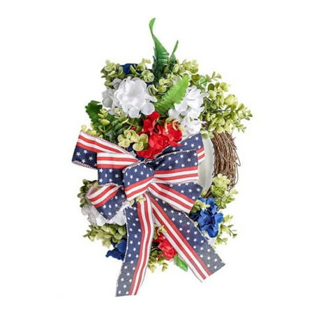 

Independence Day Decoration Wreath Bow Knot Wreath Door Window Pendant