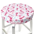 thumbnail image 3 of Fotbe Seahorse and Starfish Stool Covers Round,Waterproof Round Bar Stool Covers Bar Chair Covers Washable Stool Cushion Slipcover for 12-14 Inch Chair-14 inch, 3 of 7
