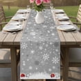 thumbnail image 5 of Grey Christmas Table Runner 90 Inches, Xmas Snowflake Ball Winter Snowflake Bed Runner Dresser Scarves Tabletop for Indoor Outdoor Parties/Ceremony/Banquet, 13" x 90", 5 of 8