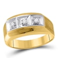 thumbnail image 4 of 10K Yellow Gold Mens Round Diamond 3-stone Ring 1/10 Cttw, Mens Size: 7-13, 4 of 4