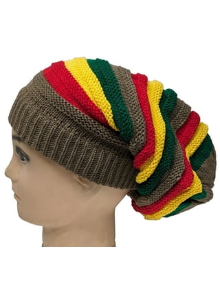 Slouch hat, Hand Crochet, Rasta, Winter Beanie, Black Storm