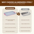 thumbnail image 6 of HONGBAKE Non Toxic Ceramic Cookie Sheets for Baking, 3-piece Non Stick Baking Sheet Pans for Oven, Heavy Duty Aluminized Steel Baking Pans Set with Silicone Handles -Rose Red, 6 of 8