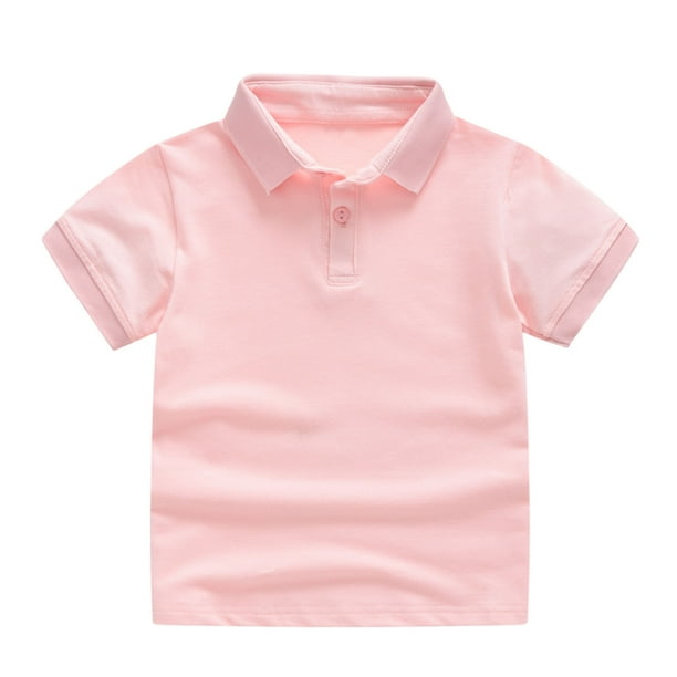 Gibobby Blusa Casual Para Niños Niños pequeños, niñas, niños, corto, clásico, suelto, corto, túnica, tops, blusa , manga, camiseta sólida, camisetas, ropa(Rosa, 12 Meses)