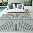 thumbnail image 5 of HR Waterproof Geometric Striped Outdoor Rug: Stain/Fade-Resistant Blue/Gray and Multicolor, 5 of 5