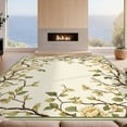 thumbnail image 2 of Design&I 3'x5' Ultra Soft Throw Mat, Sage Boho Cream Vine Farmhouse Border Bathroom Waffle Stripe None Fluffy Washable Easy Care Indoor rug for Bedside Hallway, 2 of 7