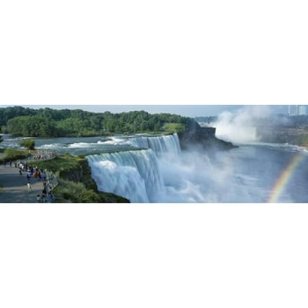 Tourists at a waterfall Niagara Falls Niagara River Niagara County New York State USA Poster