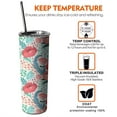 thumbnail image 6 of 20oz Pioneer Flower Skinny Tumblers Stainless Steel Tumbler with Lid and Straw,Vacuum Insulated Double Wall Travel Tumbler Cups with Cleaning Brush for Coffee,Tea, 6 of 6