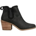 thumbnail image 3 of Toms Everly Black Leather/Faux Shearling Pull On Block Heel Fashion Boots (Black Leather/Faux Shearling, 5), 3 of 5