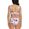 thumbnail image 3 of Daiia Eiffel Tower and Butterflies Women's Bikini Set Two Piece Swimsuit High Waisted Bikini Adjustable Straps Bikini Perfect for Beach, Pool, and Summer Vacation-X-Large, 3 of 9