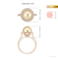 thumbnail image 4 of Angara Golden South Sea Cultured Pearl Halo Ring with Milgrain in 14K Rose Gold for Women | June Birthstone Jewelry for Her, 4 of 5