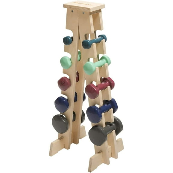 Dumbbell Rack Weight Rack for Home Gym Dumbbell Stand in Wood Made in Italy (200LBS-10 Weights)