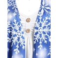 thumbnail image 4 of Camiseta Tipo Túnica Diseño Impreso Copo de Nieve Botones Tamaño Plus Rosegal  Mangas largas de talla grande, 4 of 5
