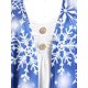 thumbnail image 4 of Camiseta Tipo Túnica Diseño Impreso Copo de Nieve Botones Tamaño Plus Rosegal  Mangas largas de talla grande, 4 of 5