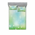 thumbnail image 2 of Ambesonne Floral Fitted Sheet & Pillow Sham Set, Spring Nature Field, Twinxl, Green Blue, 2 of 3