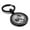 Black, variant on Stainless Steel Gemini Zodiac (Twins) Round Medallion Keychain Circle Ring