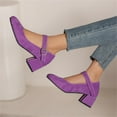 thumbnail image 5 of KELINFONG Women's Dress Mary Jane Shoes Low Block Heels Closed Round Toe Office Work Wedding Pumps, 5 of 7
