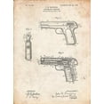 thumbnail image 2 of Borders, Cole 25x32 White Modern Wood Framed Museum Art Print Titled - PP755-Vintage Parchment Browning No. 2 Handgun Patent Poster, 2 of 4