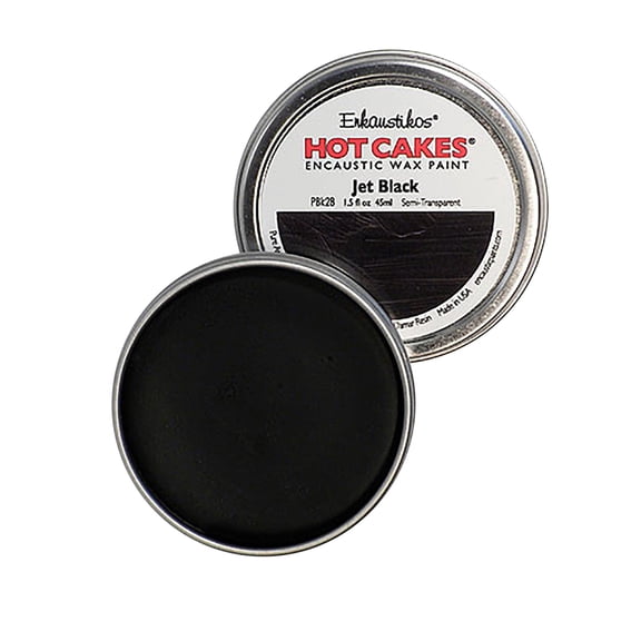 Enkaustikos Hot Cake Encaustic Wax Paint, 1.5 oz. Tin, Jet Black