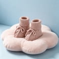 thumbnail image 6 of Xfvqtps Baby Booties Knitted Crochet Solid Color Lace up Bow Mid Tube Non Slip Soft Comfortable Warm Winter House Shoes Prewalker Pink, 6 of 8