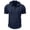 A283-Dark Blue, variant on Kalauyu Mens Hooded Henley Short Sleeve Cotton Blend Pullover Shirts Drawstring Hood with Button Up Casual Solid Color Summer Workout Tees