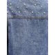 thumbnail image 5 of Chaqueta de mezclilla de manga larga con botones y perlas para mujer Inspire Chic, primavera, tamaño S, azul, 5 of 5