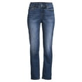 thumbnail image 2 of Time and Tru Women’s Mid Rise Straight Jeans, 29" Inseam for Regular, Sizes 2-18, 2 of 6