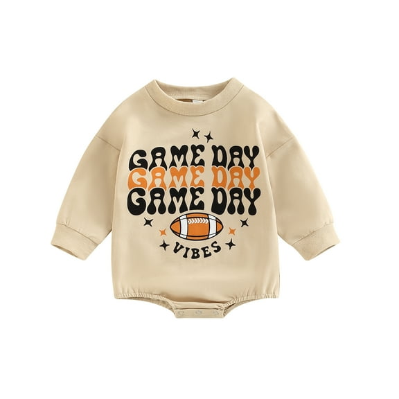 Baby Football Outfit Boy Girl Game Day Sweatshirt 3M 6M 12M 18M Bubble Bodysuit Onesie Newborn Thanksgiving Outfit Fall Clothes