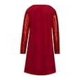 thumbnail image 6 of Ashirexll Womens Winter Dresses, Midi Dresses for Women, Solid Color V-Neck Sequin Casual Wide Sleeve Party Dress, 6 of 6