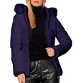 thumbnail image 4 of Chamarra Para Mujer Poliéster Cálido Con Cuello Tipo Piel, 4 of 5