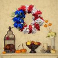thumbnail image 4 of Corona de Bandera Patriótica Rojo, Blanco, Azul Guirnalda Decorativa | Día de la Independencia 4 de julio Día de los Veteranos | Puerta de entrada ligera elegante decoración floral de imitación 1, 4 of 7