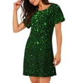 thumbnail image 2 of Disketp Green Sparkling para Camisón Corto de Manga Corta para Mujeres, Camisón Cómodo con Escote Redondo, Bonito y Confortable, 2 of 6