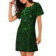 thumbnail image 2 of Balery Green Sparkling Camisón de manga corta con cuello redondo para mujer, cómodo y elegante., 2 of 6