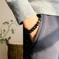 thumbnail image 5 of 10MM Black Onyx Stone Initial Bracelet for Men Letter Link Handmade Tiger Eye Bead Braided Rope Bracelet Gifts Mens Bracelet, 5 of 5